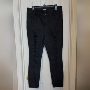 COPY - HT Denim Hi-Rise Super Skinny Black distressed Ripped stretch Jeans